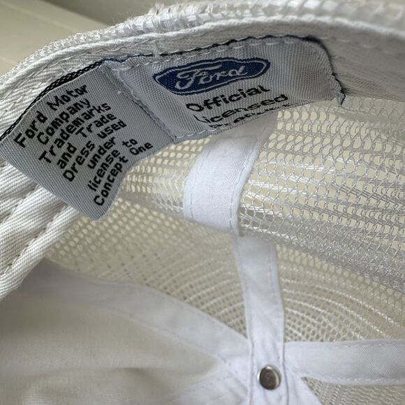 Ford American Flag Trucker Mesh Hat‎ Cap Adjustable Snapback White and Blue - Picture 9 of 11